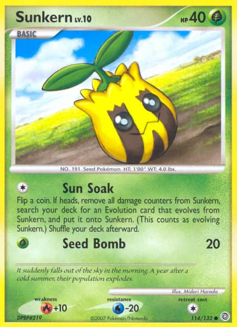 Sunkern (Reverse Holofoil) (114) — Secret Wonders
