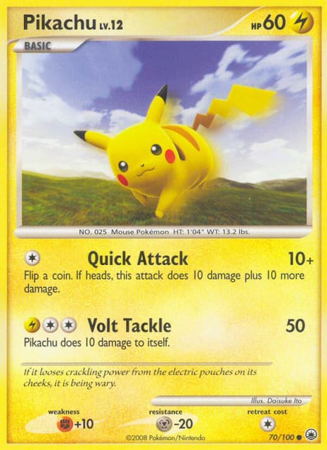 Pikachu (Reverse Holofoil) (70) — Majestic Dawn