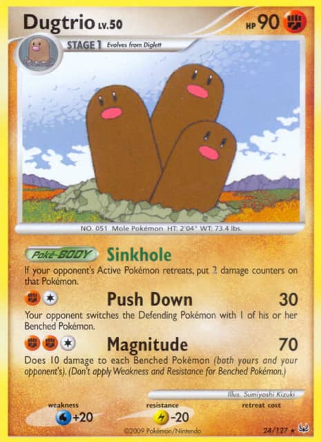 Dugtrio (Reverse Holofoil) (24) — Platinum