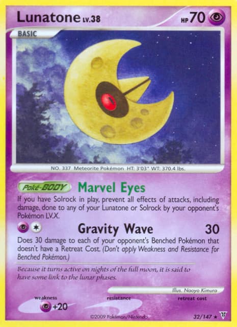 Lunatone (Reverse Holofoil) (32) — Supreme Victors