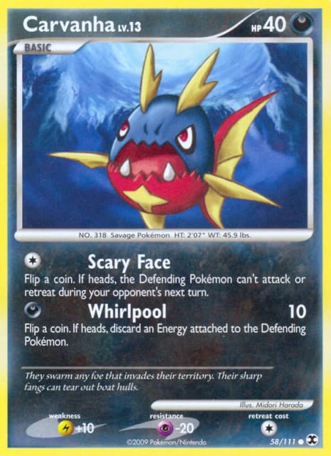 Carvanha (Reverse Holofoil) (58) — Rising Rivals