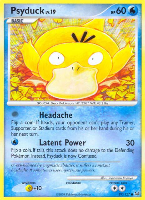 Psyduck (Reverse Holofoil) (87) — Platinum
