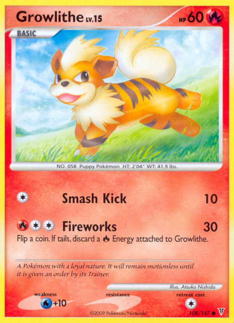 Growlithe (Reverse Holofoil) (108) — Supreme Victors