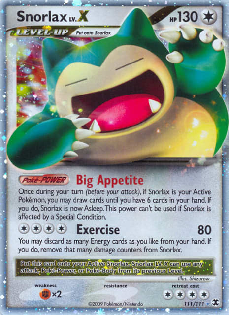 Snorlax LV.X (Holofoil) (111) — Rising Rivals