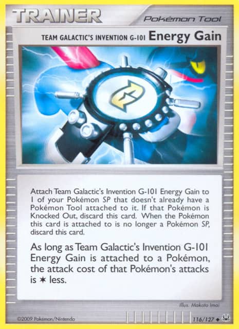 Team Galactic's Invention G-101 Energy Gain (Reverse Holofoil) (116) — Platinum