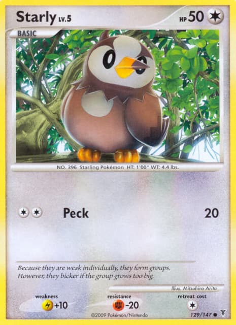 Starly (Reverse Holofoil) (129) — Supreme Victors