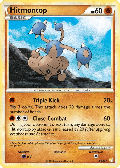 Hitmontop (Reverse Holofoil) (5) — HeartGold & SoulSilver