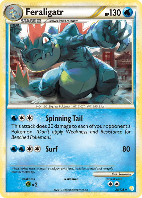 Feraligatr (Cracked Ice Holofoil) (20) — HeartGold & SoulSilver