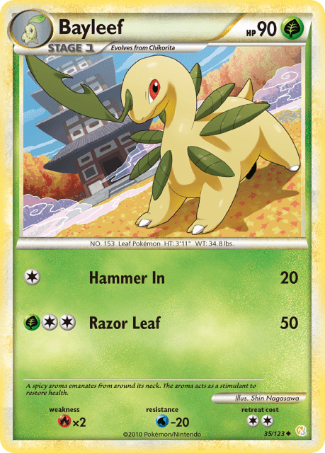 Bayleef (Reverse Holofoil) (35) — HeartGold & SoulSilver