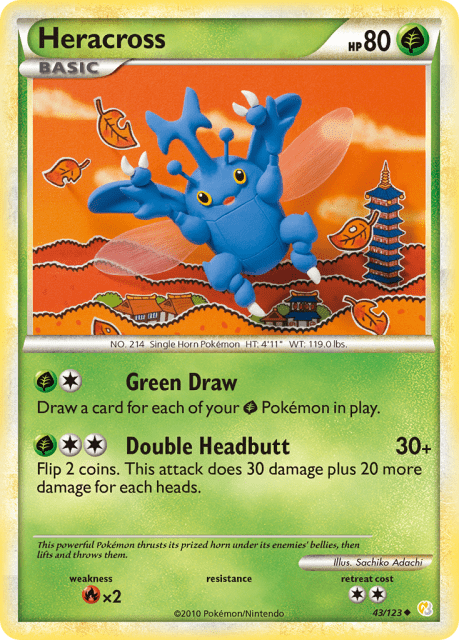 Heracross (Reverse Holofoil) (43) — HeartGold & SoulSilver