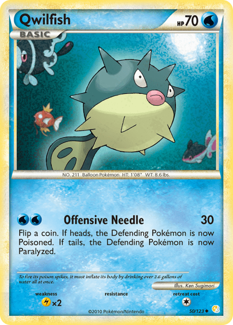 Qwilfish (Reverse Holofoil) (50) — HeartGold & SoulSilver
