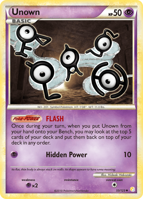 Unown (Reverse Holofoil) (55) — HeartGold & SoulSilver
