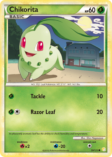 Chikorita (Reverse Holofoil) (59) — HeartGold & SoulSilver