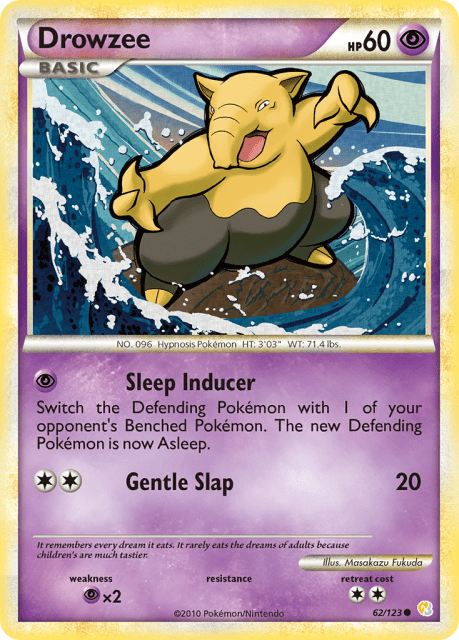 Drowzee (Reverse Holofoil) (62) — HeartGold & SoulSilver