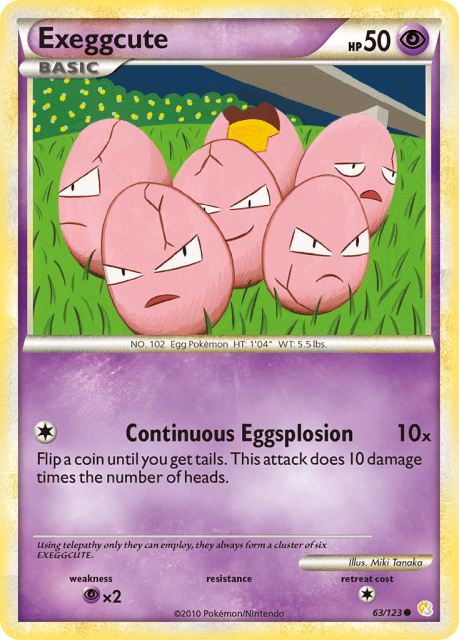 Exeggcute (Reverse Holofoil) (63) — HeartGold & SoulSilver