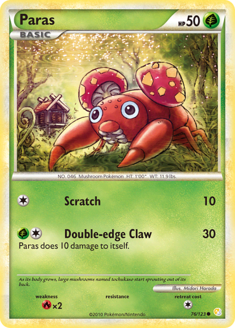 Paras (Reverse Holofoil) (76) — HeartGold & SoulSilver
