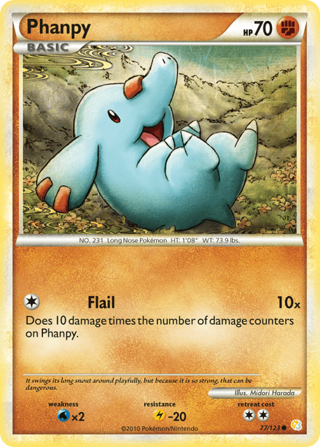 Phanpy (Reverse Holofoil) (77) — HeartGold & SoulSilver