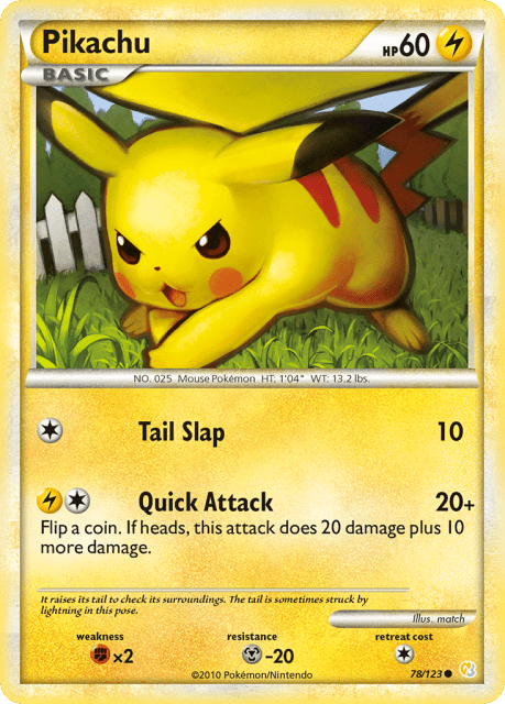 Pikachu (Reverse Holofoil) (78) — HeartGold & SoulSilver