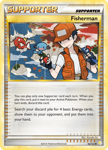Fisherman (Reverse Holofoil) (92) — HeartGold & SoulSilver