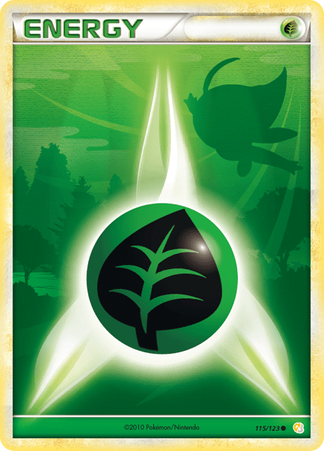 Grass Energy (Reverse Holofoil) (115) — HeartGold & SoulSilver