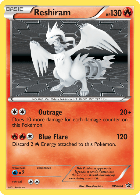 Reshiram (Holofoil) (BW004) — BW Black Star Promos