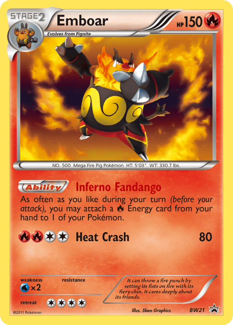 Emboar (Holofoil) (BW21) — BW Black Star Promos
