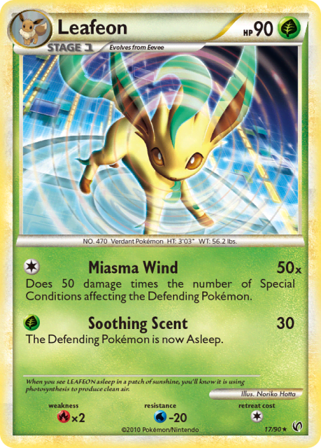 Leafeon (Reverse Holofoil) (17) — HS—Undaunted