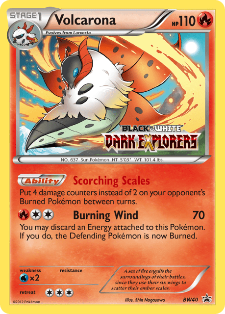 Volcarona (Staff Stamp) (BW40) — BW Black Star Promos