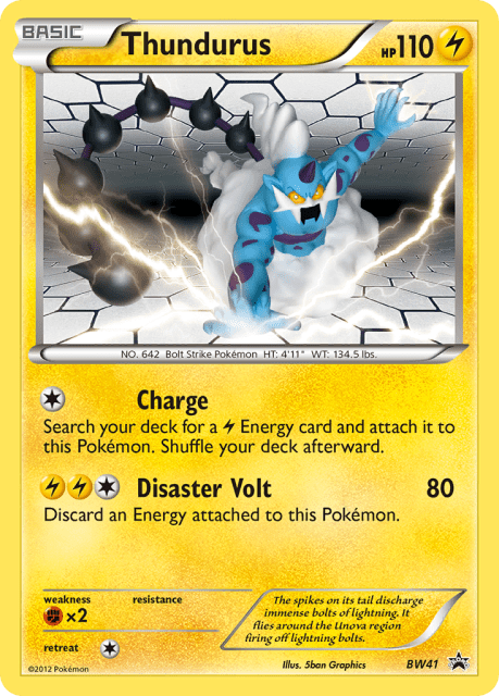 Thundurus (Reverse Holofoil) (BW41) — BW Black Star Promos
