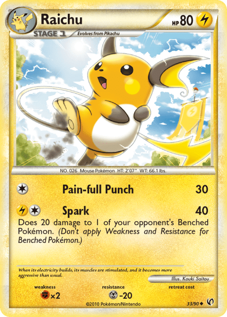 Raichu (Reverse Holofoil) (33) — HS—Undaunted