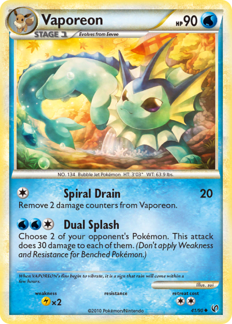 Vaporeon (Reverse Holofoil) (41) — HS—Undaunted