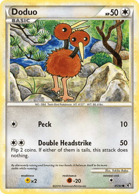 Doduo (Reverse Holofoil) (45) — HS—Undaunted