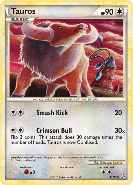 Tauros (Reverse Holofoil) (41) — HS—Unleashed