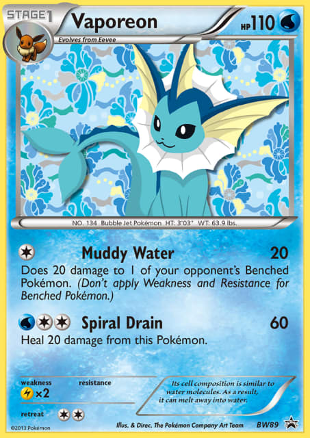 Vaporeon (Holofoil) (BW89) — BW Black Star Promos