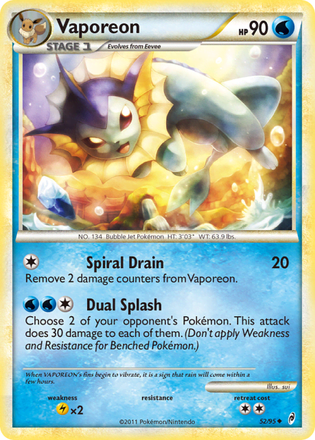 Vaporeon (Reverse Holofoil) (52) — Call of Legends