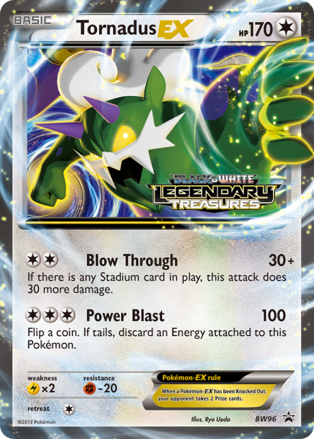 Tornadus-EX (Staff Stamp) (BW96) — BW Black Star Promos