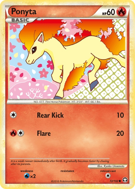 Ponyta (Reverse Holofoil) (72) — HS—Triumphant