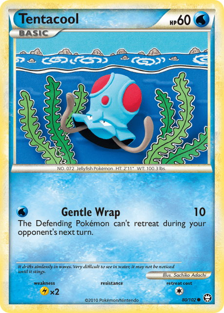 Tentacool (Reverse Holofoil) (80) — HS—Triumphant