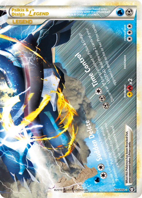 Palkia & Dialga LEGEND (Holofoil) (102) — HS—Triumphant