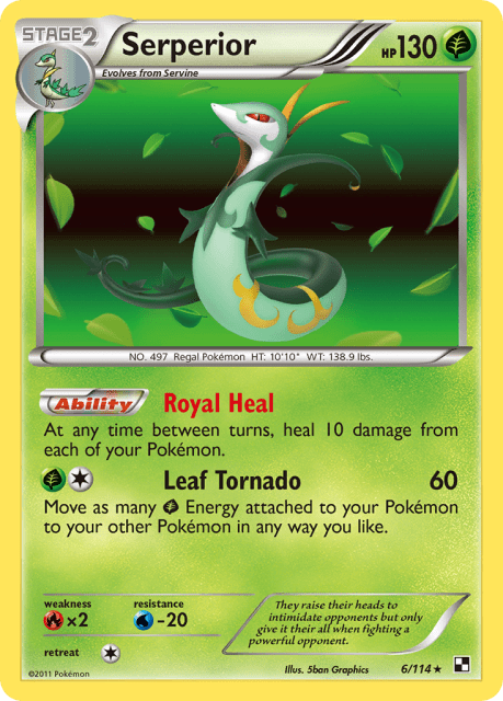 Serperior (Reverse Holofoil) (6) — Black & White