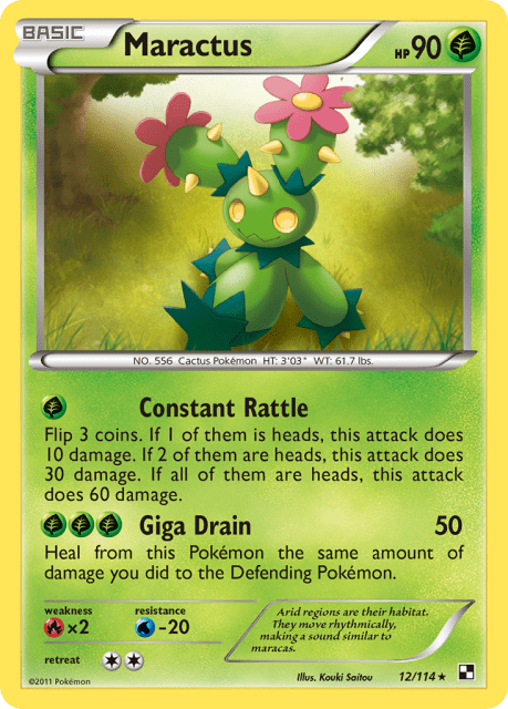 Maractus (Reverse Holofoil) (12) — Black & White