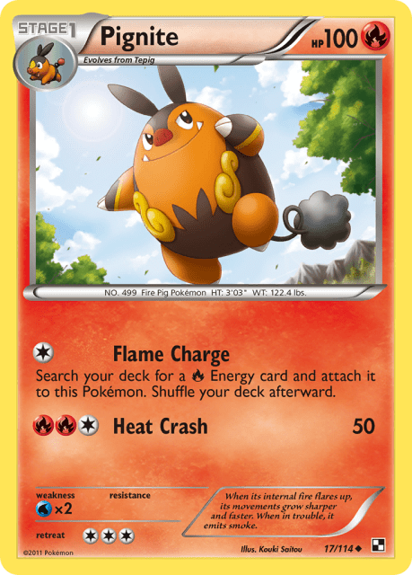 Pignite (Reverse Holofoil) (17) — Black & White