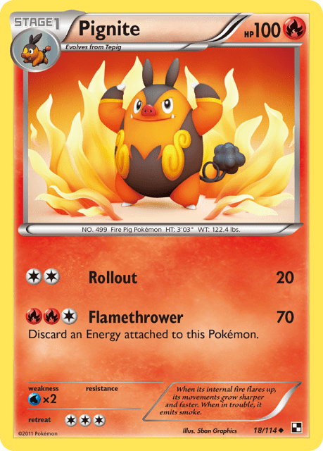 Pignite (Reverse Holofoil) (18) — Black & White