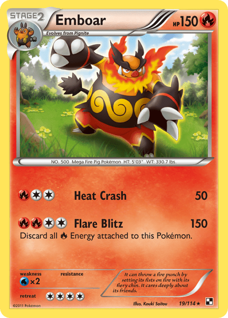 Emboar (Holofoil) (19) — Black & White