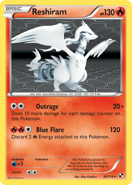 Reshiram (Holofoil) (26) — Black & White