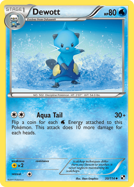 Dewott (Reverse Holofoil) (30) — Black & White