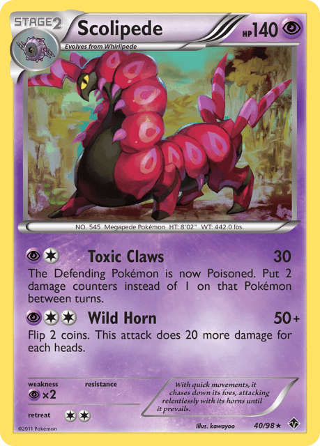 Scolipede (Reverse Holofoil) (40) — Emerging Powers