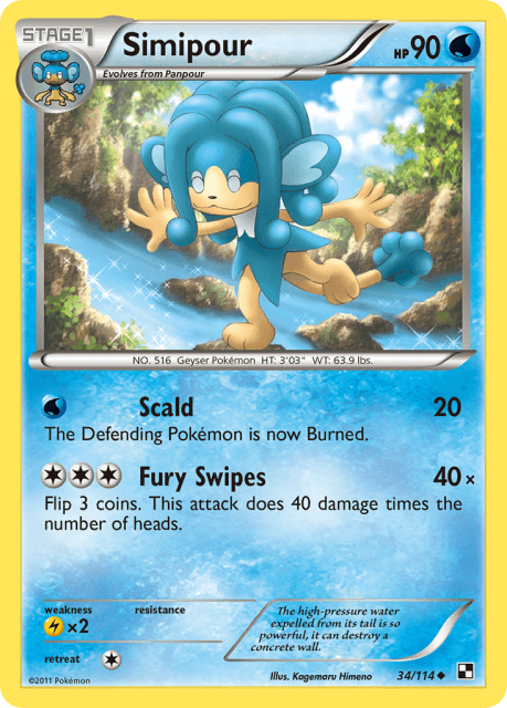 Simipour (Reverse Holofoil) (34) — Black & White
