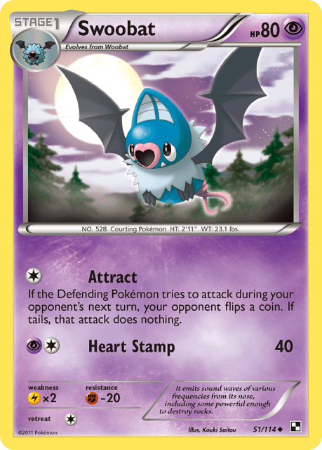 Swoobat (Reverse Holofoil) (51) — Black & White