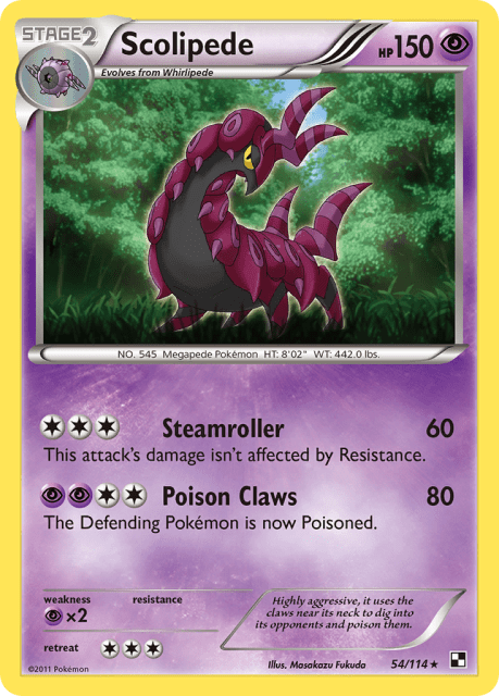 Scolipede (Cracked Ice Holofoil) (54) — Black & White
